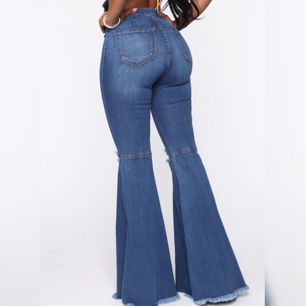 Fashion Nova wide flare jeans